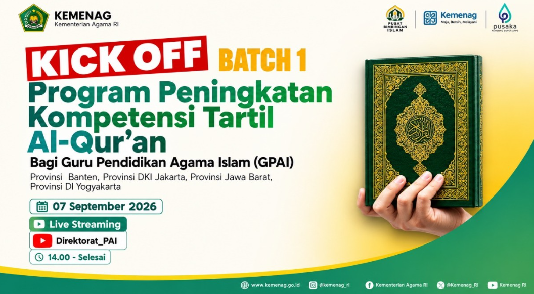 Kemenag Mulai Program Tartil Al-Qur’an untuk 1.000 Guru PAI, Ada Ujian Luring